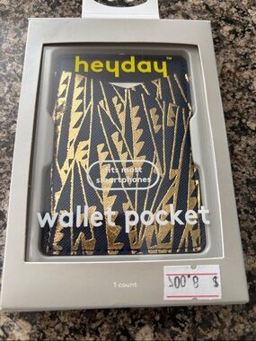heyday Black and Gold Abstract Sticker Wallet Pocket